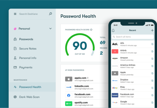 The Dashlane app