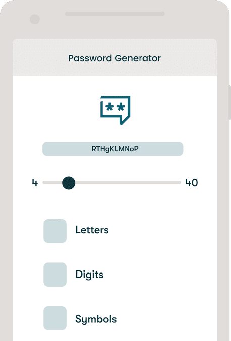 Generador de contraseñas en un dispositivo móvil