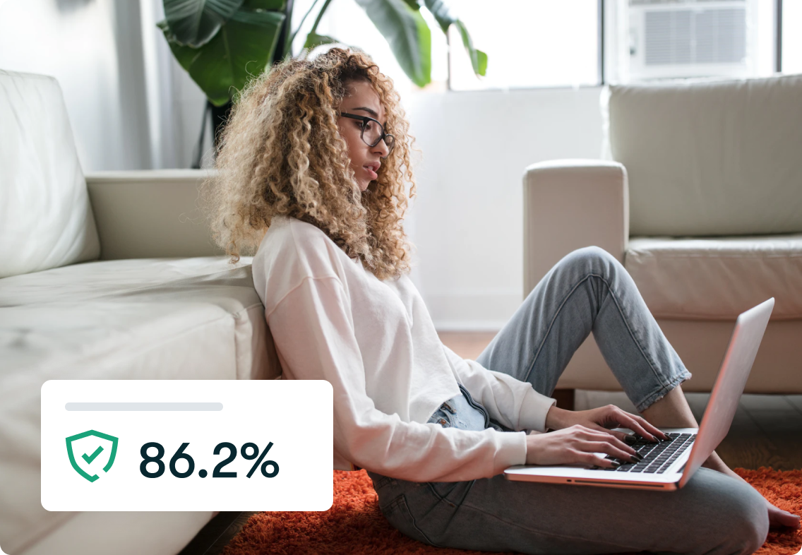 Young woman using a laptop computer