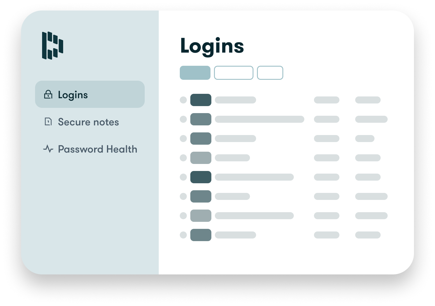 Dashlane app vault showing logins