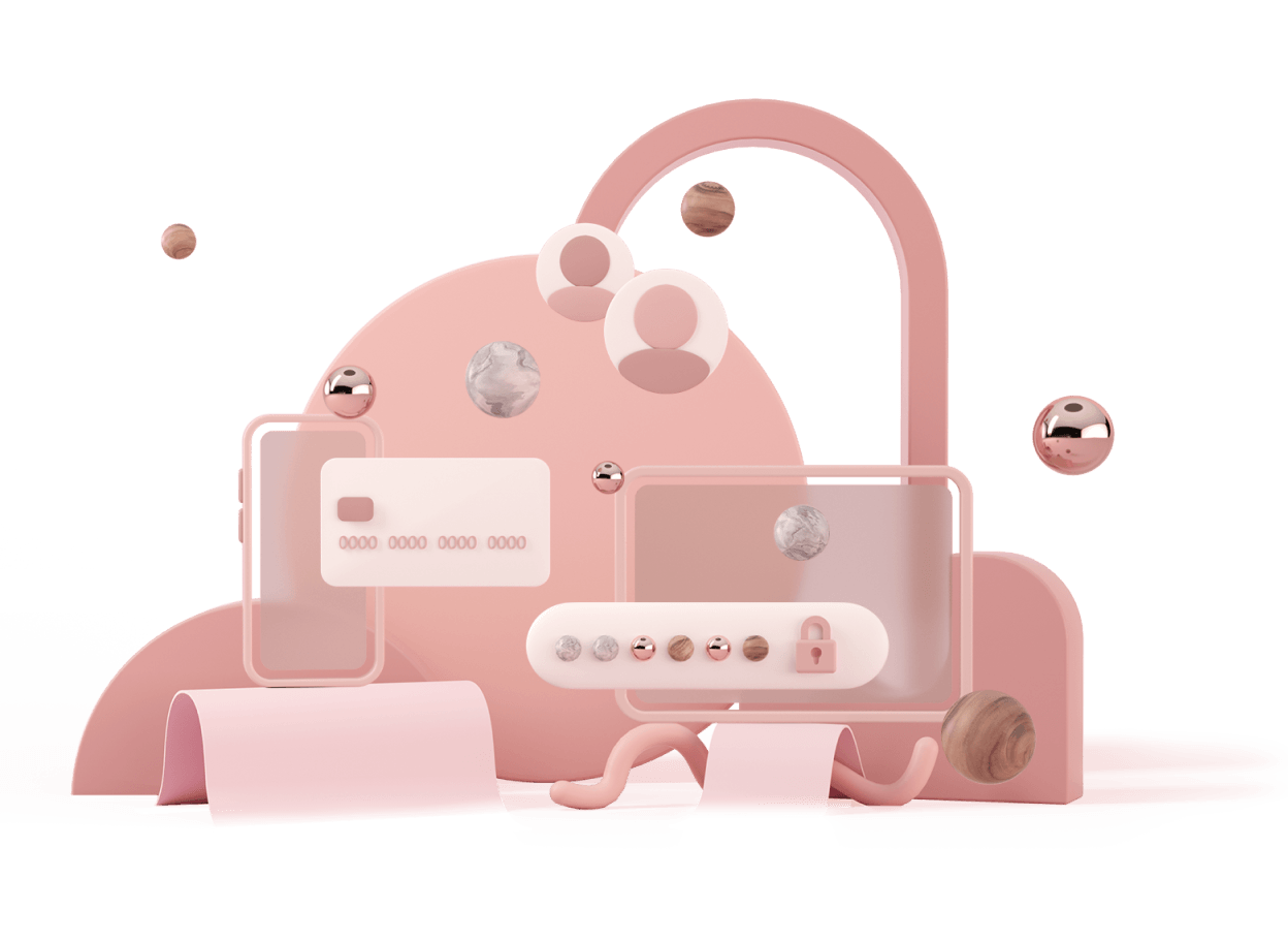 Clay abstract with credit card and password field