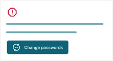 Dashlane monitoring alert with "change passwords" button