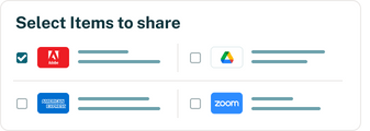 Dashlane sharing feature with one item selected