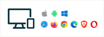 Mobile device, desktop device, OS, and browser icons