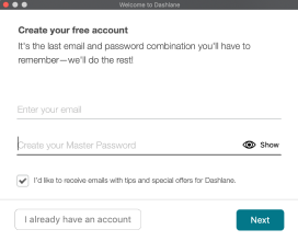 Masterpassword input outline