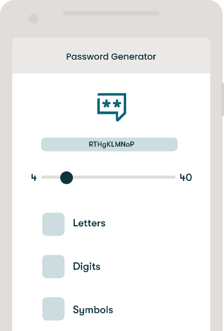 Generatore di password su dispositivi mobili